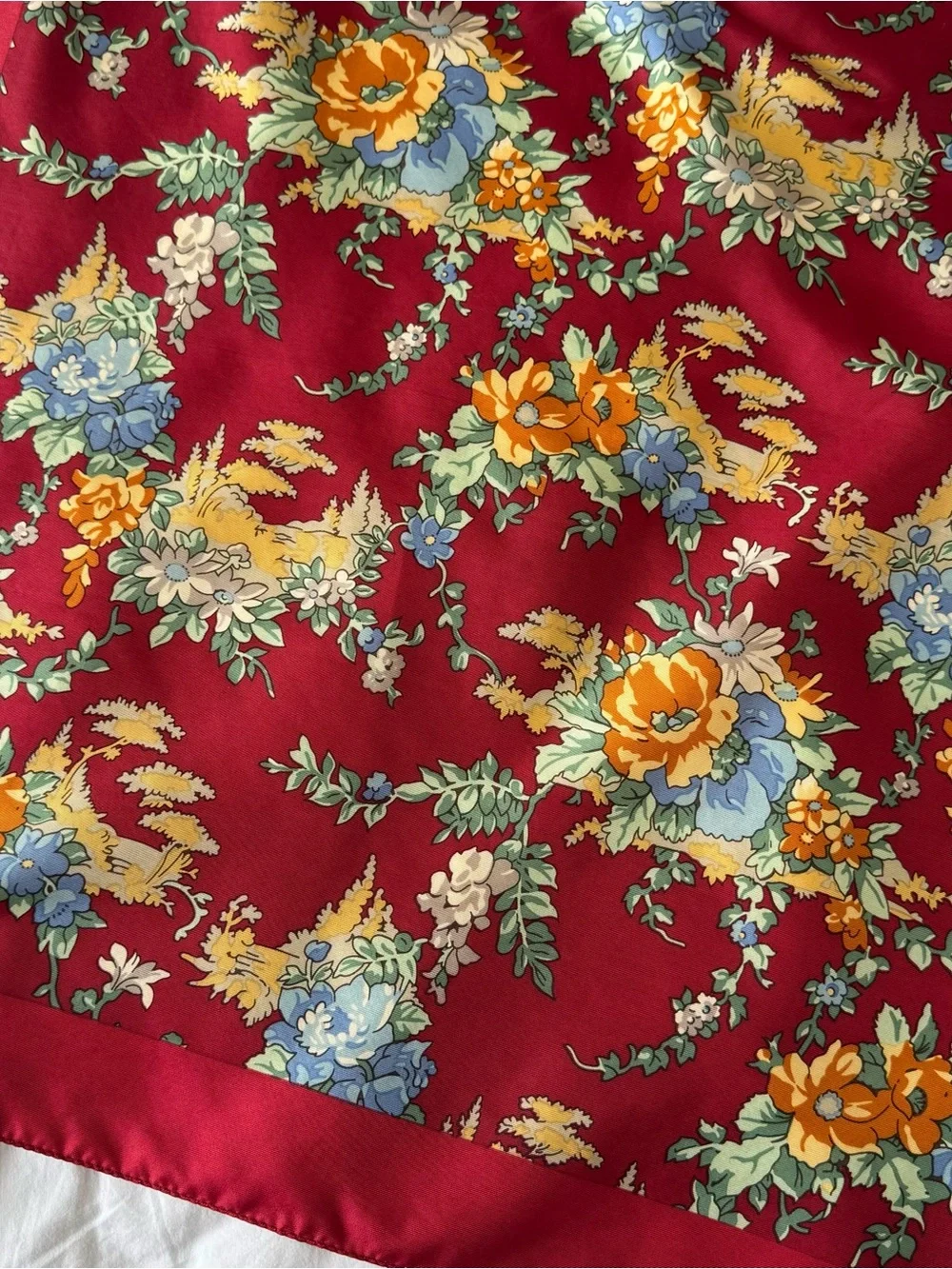 Liberty of London Red Floral Silk Scarf